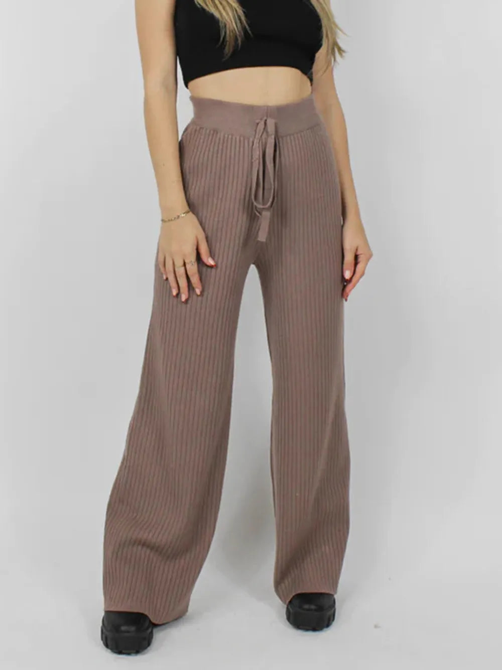 Ribbed Wide Leg Sweater Pants-pants-Krush Kandy, Women's Online Fashion Boutique Located in Phoenix, Arizona (Scottsdale Area)