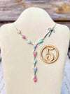 Opal Heart & Sterling Bow Necklace-Necklaces-Krush Kandy, Women's Online Fashion Boutique Located in Phoenix, Arizona (Scottsdale Area)
