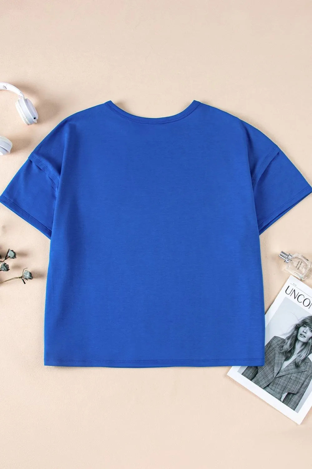 Patched Pocket Exposed Seam Oversize T-shirt-Tops-Krush Kandy, Women's Online Fashion Boutique Located in Phoenix, Arizona (Scottsdale Area)
