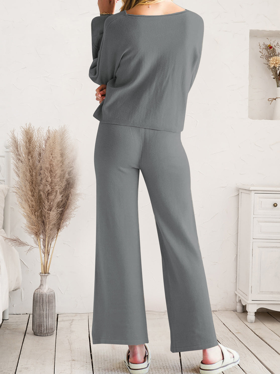 Long Sleeve Lounge Top and Drawstring Pants Set-Krush Kandy, Women's Online Fashion Boutique Located in Phoenix, Arizona (Scottsdale Area)