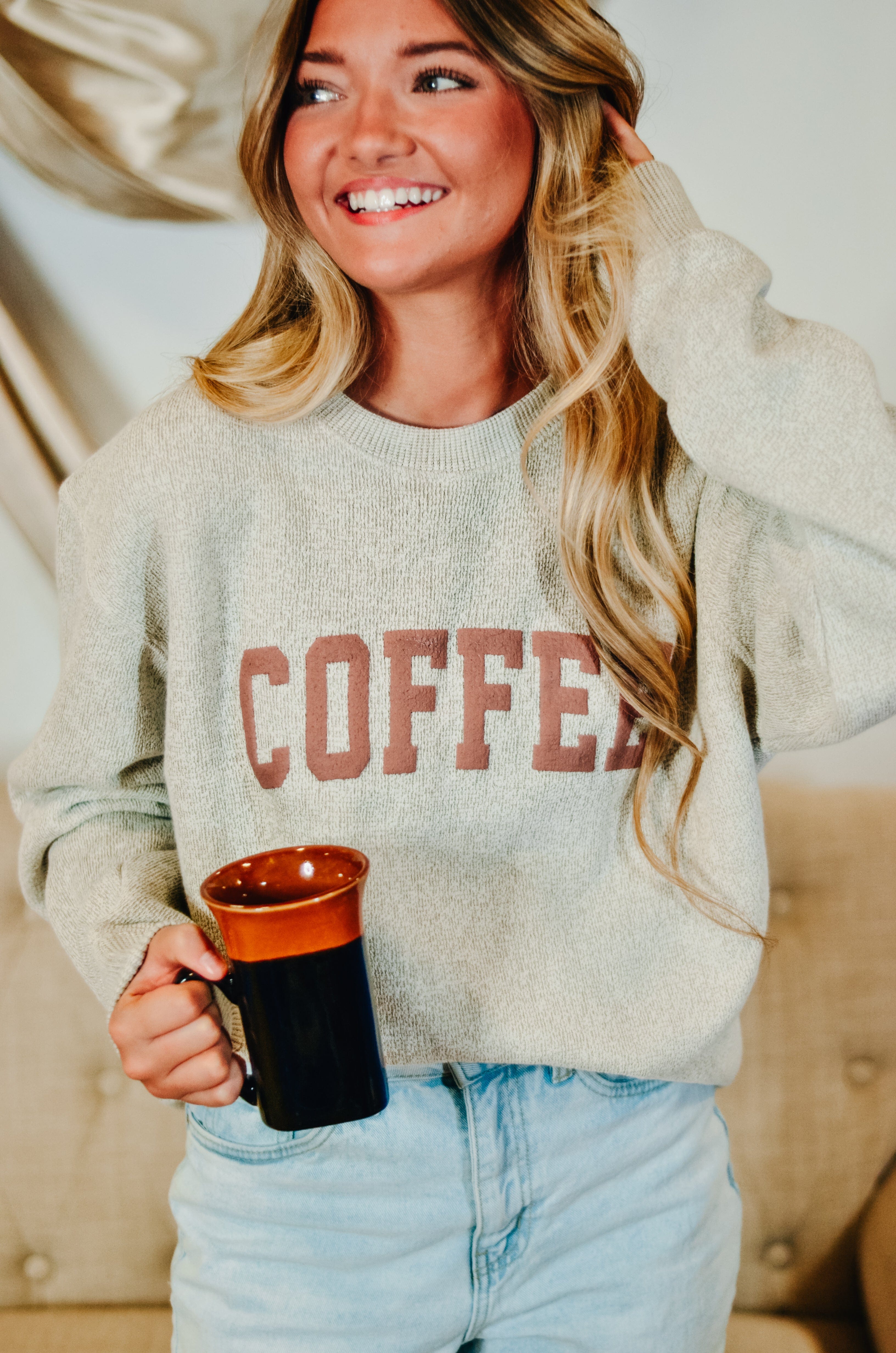 Coffee Puff Knit Sweater-Krush Kandy, Women's Online Fashion Boutique Located in Phoenix, Arizona (Scottsdale Area)