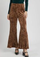 Umgee Velvet Pleated Wide Leg Pants-Pants-Krush Kandy, Women's Online Fashion Boutique Located in Phoenix, Arizona (Scottsdale Area)