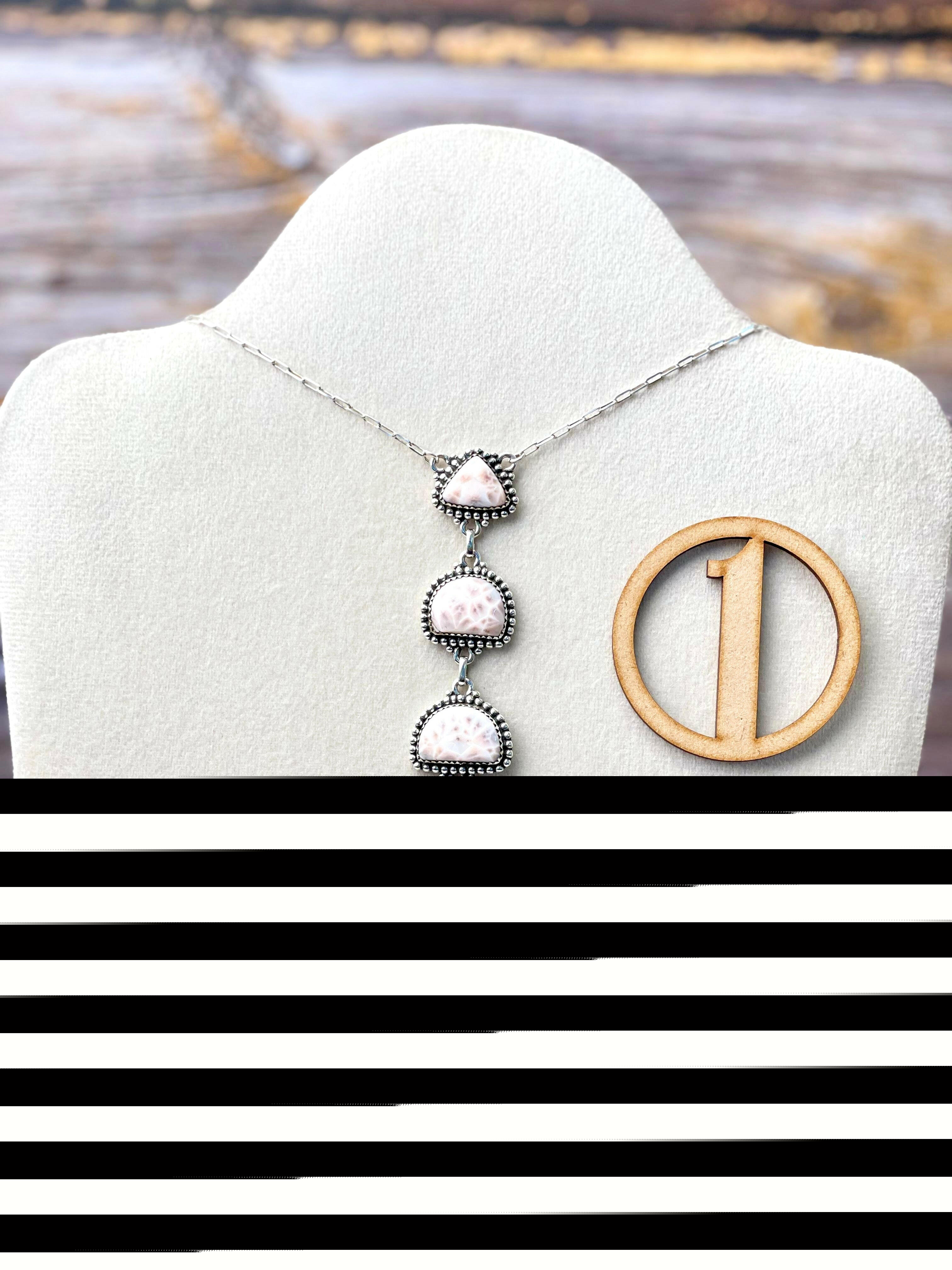 Pink Larimar Drop Necklace-Necklaces-Krush Kandy, Women's Online Fashion Boutique Located in Phoenix, Arizona (Scottsdale Area)