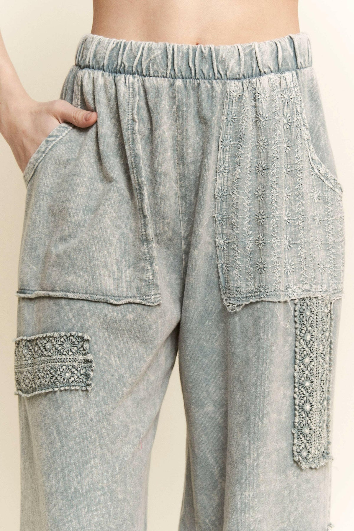 MineralWash Eyelet detailed Boho Joggers-Krush Kandy, Women's Online Fashion Boutique Located in Phoenix, Arizona (Scottsdale Area)