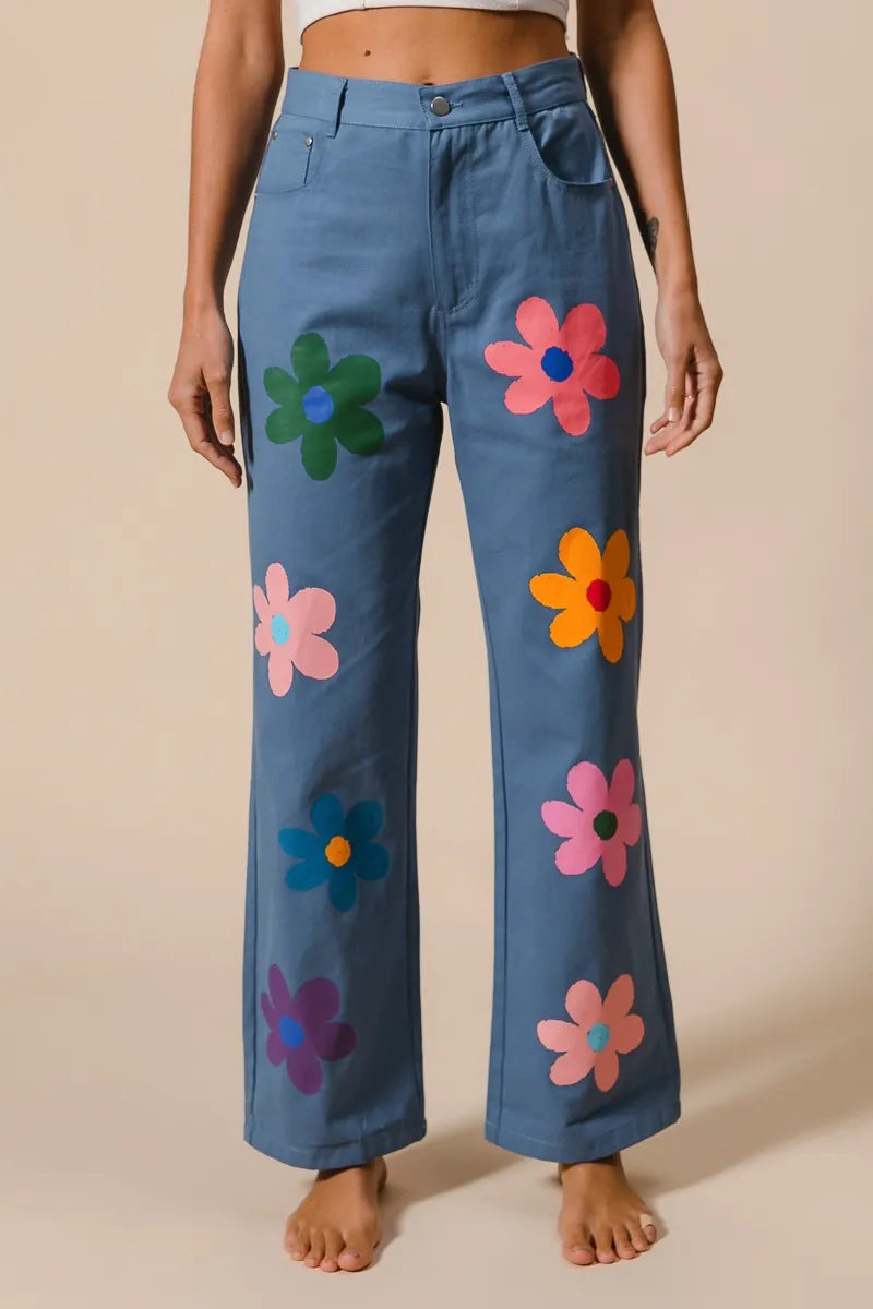 BiBi Floral Print Straight Leg Pants-PANTS-Krush Kandy, Women's Online Fashion Boutique Located in Phoenix, Arizona (Scottsdale Area)