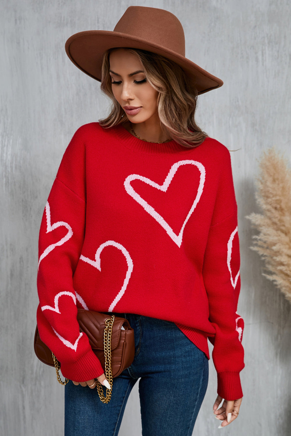 Angel Wings Heart Dropped Shoulder Long Sleeve Sweater-Krush Kandy, Women's Online Fashion Boutique Located in Phoenix, Arizona (Scottsdale Area)