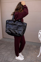 Noir Metallic Puffer Tote-Purses & Bags-Krush Kandy, Women's Online Fashion Boutique Located in Phoenix, Arizona (Scottsdale Area)