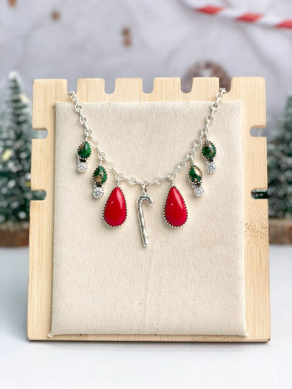 Krush Kandy Cane Charmer Necklace-Necklaces-Krush Kandy, Women's Online Fashion Boutique Located in Phoenix, Arizona (Scottsdale Area)