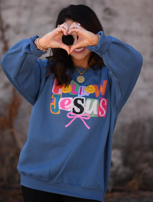 Follow Jesus Sweatshirt - MADE TO ORDER-Graphic Tees-Krush Kandy, Women's Online Fashion Boutique Located in Phoenix, Arizona (Scottsdale Area)