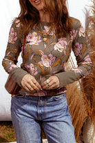 Vintage Floral Long Sleeve Top-Long Sleeve Tops-Krush Kandy, Women's Online Fashion Boutique Located in Phoenix, Arizona (Scottsdale Area)