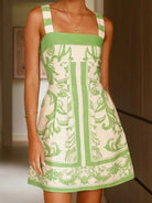 Printed Square Neck Midi Dress-Dresses-Krush Kandy, Women's Online Fashion Boutique Located in Phoenix, Arizona (Scottsdale Area)