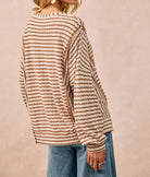 BiBi Open Seam Detail Textured Stripe Knit Top-Sweaters-Krush Kandy, Women's Online Fashion Boutique Located in Phoenix, Arizona (Scottsdale Area)
