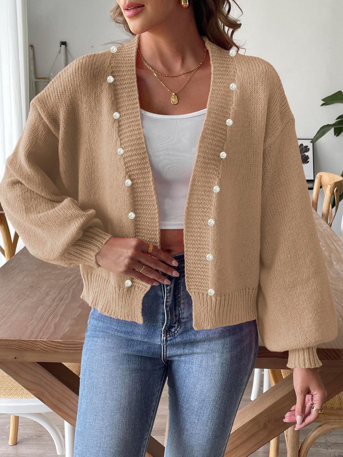 Pearl Open Front Long Sleeve Cardigan-Krush Kandy, Women's Online Fashion Boutique Located in Phoenix, Arizona (Scottsdale Area)