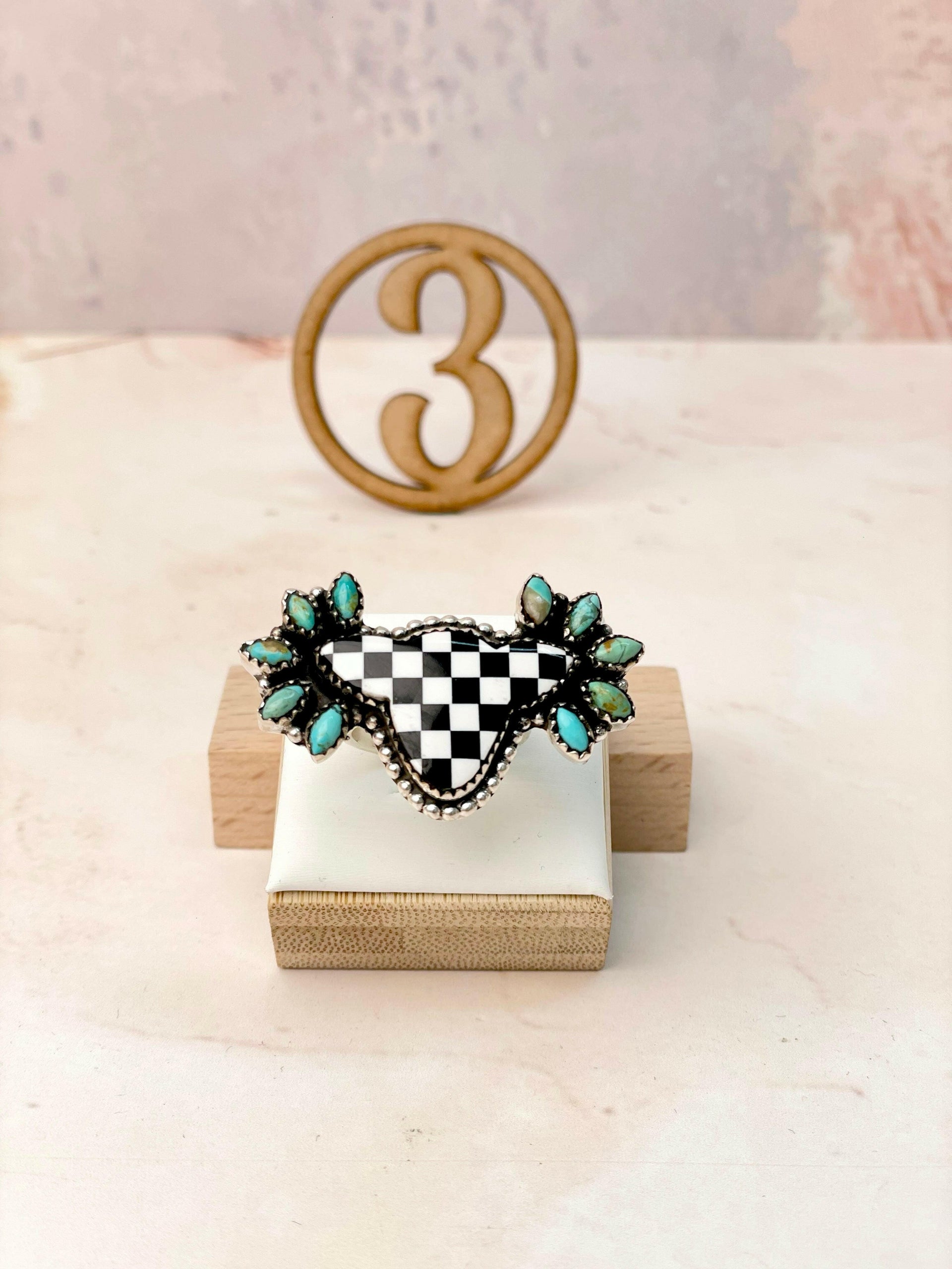 Belle's Bliss Checkered Cluster Rings-Rings-Krush Kandy, Women's Online Fashion Boutique Located in Phoenix, Arizona (Scottsdale Area)