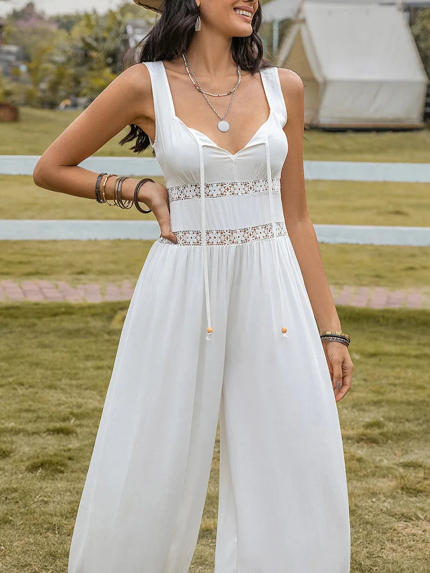 Backless Wide Strap Wide Leg Jumpsuit-Jumpsuits & Rompers-Krush Kandy, Women's Online Fashion Boutique Located in Phoenix, Arizona (Scottsdale Area)