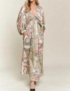 ADORA Printed V-Neck Batwing Sleeve Dress-Dresses-Krush Kandy, Women's Online Fashion Boutique Located in Phoenix, Arizona (Scottsdale Area)