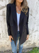 Full Size Collared Neck Long Sleeve Blazer-Long Sleeve Tops-Krush Kandy, Women's Online Fashion Boutique Located in Phoenix, Arizona (Scottsdale Area)