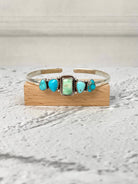 Kristyn's Turquoise Bar Cluster Cuff-Bracelets-Krush Kandy, Women's Online Fashion Boutique Located in Phoenix, Arizona (Scottsdale Area)