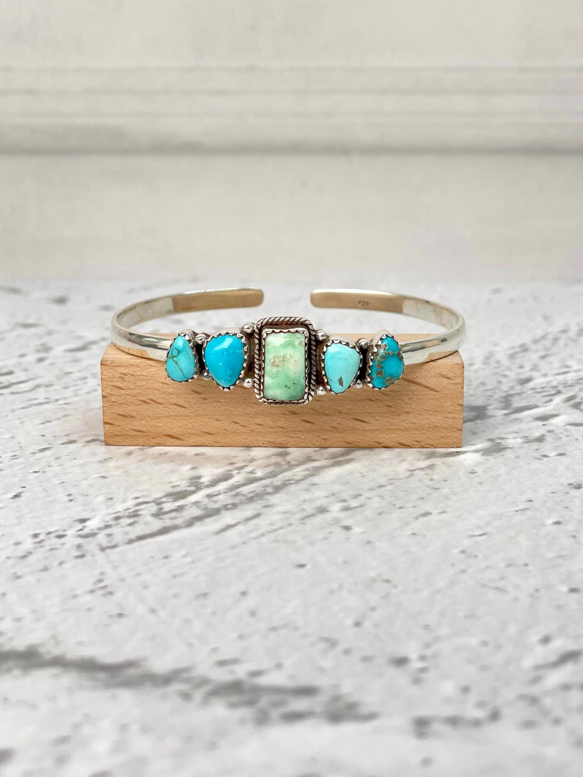 Kristyn's Turquoise Bar Cluster Cuff-Bracelets-Krush Kandy, Women's Online Fashion Boutique Located in Phoenix, Arizona (Scottsdale Area)