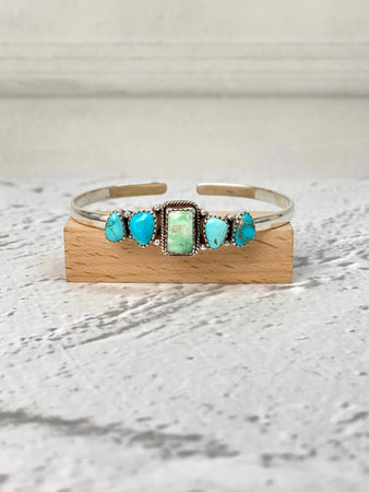 Kristyn's Turquoise Bar Cluster Cuff