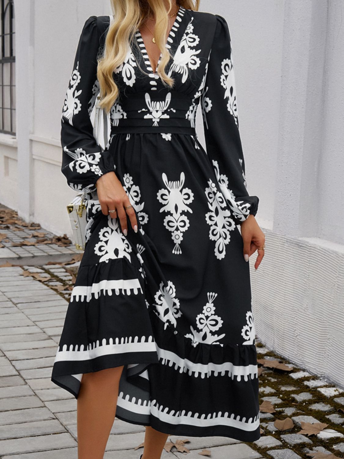 Cassie Printed Long Sleeve Maxi Dress-Dresses-Krush Kandy, Women's Online Fashion Boutique Located in Phoenix, Arizona (Scottsdale Area)