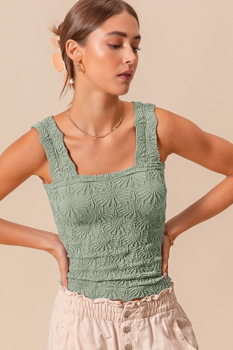 Textured Jacquard Knit Tank Top-Tanks-Krush Kandy, Women's Online Fashion Boutique Located in Phoenix, Arizona (Scottsdale Area)