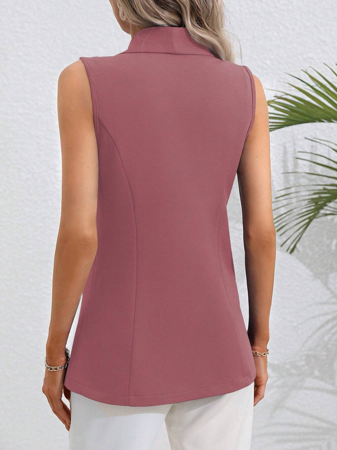 One Button Collared Neck Vest-Krush Kandy, Women's Online Fashion Boutique Located in Phoenix, Arizona (Scottsdale Area)