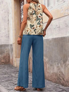 Printed Tank Top and Wide Leg Pants Set-Tops-Krush Kandy, Women's Online Fashion Boutique Located in Phoenix, Arizona (Scottsdale Area)