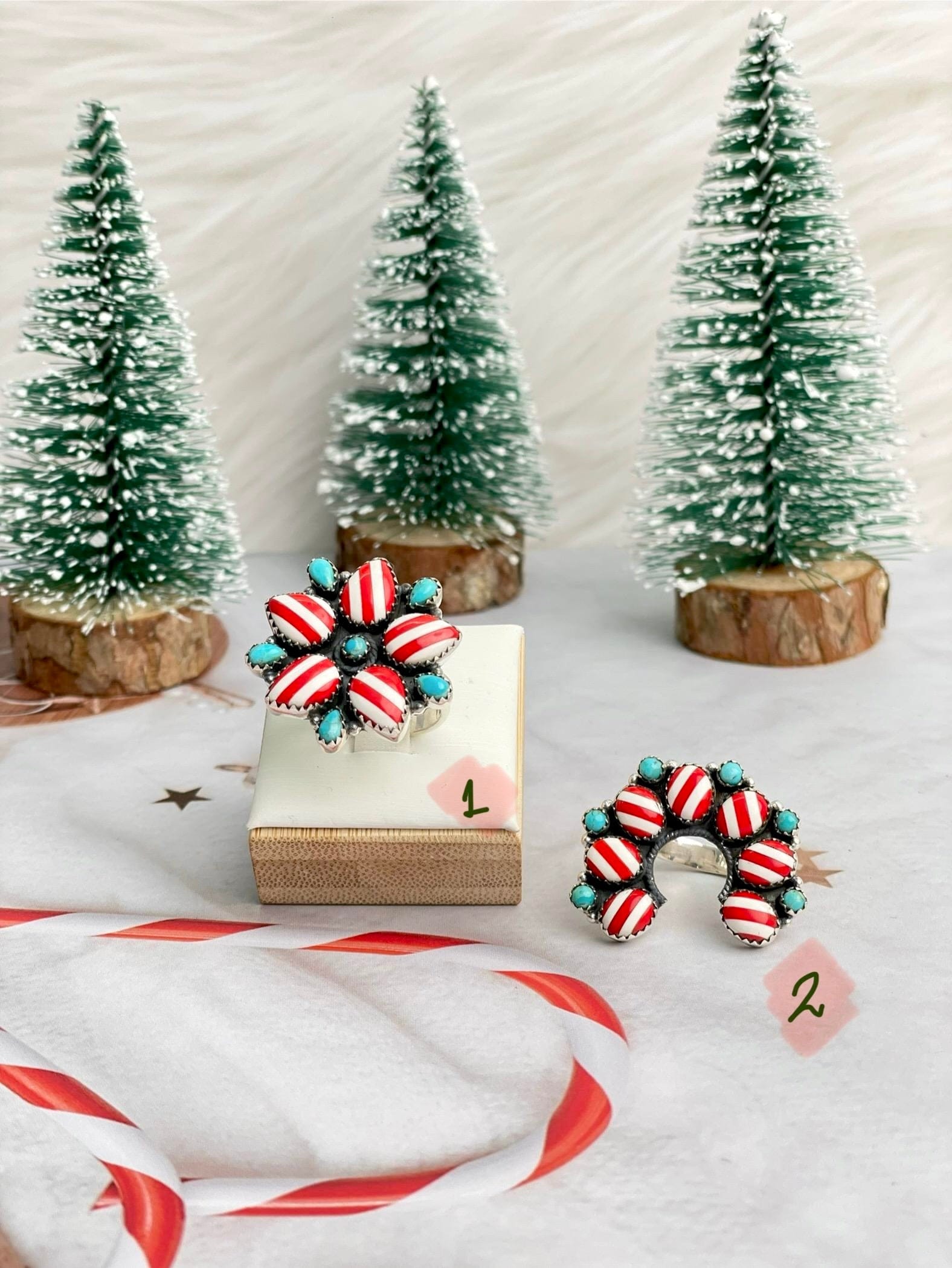 Holly Jolly Red & White Christmas Rings-Rings-Krush Kandy, Women's Online Fashion Boutique Located in Phoenix, Arizona (Scottsdale Area)