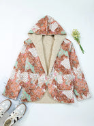 Floral Printed Sherpa Lined Hooded Jacket-Jacket-Krush Kandy, Women's Online Fashion Boutique Located in Phoenix, Arizona (Scottsdale Area)