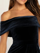 Off-Shoulder Wrap Dress with Side Slit-Dresses-Krush Kandy, Women's Online Fashion Boutique Located in Phoenix, Arizona (Scottsdale Area)