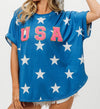 BiBi Fourth Of July Star Knit T-Shirt-Tops-Krush Kandy, Women's Online Fashion Boutique Located in Phoenix, Arizona (Scottsdale Area)