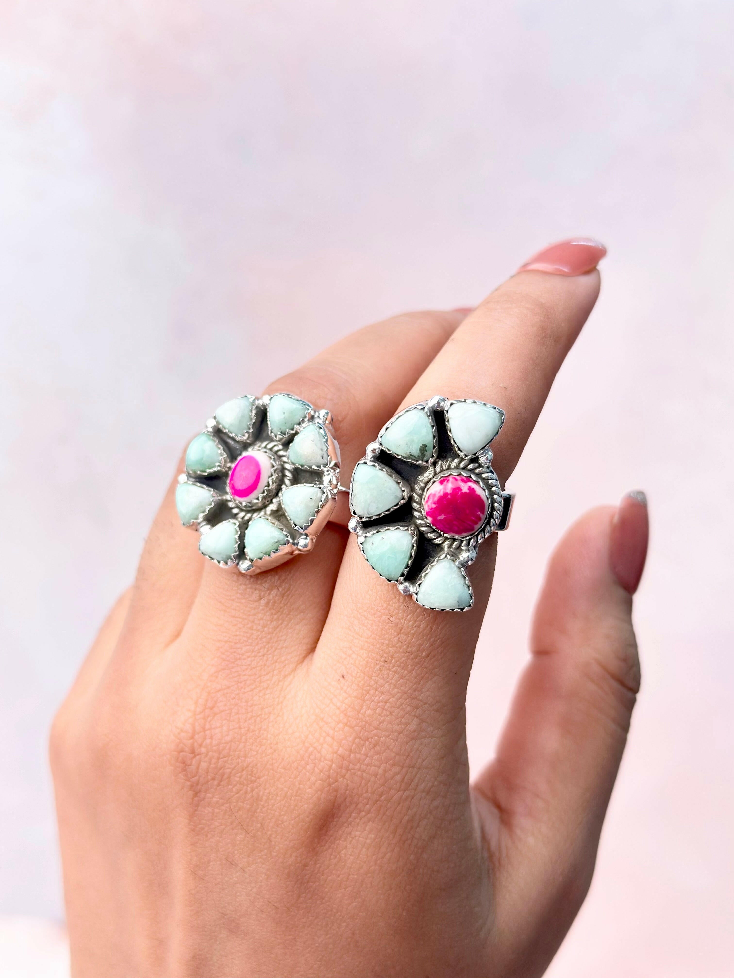 Paloma & Pink Jasper One of a Kind Rings-Rings-Krush Kandy, Women's Online Fashion Boutique Located in Phoenix, Arizona (Scottsdale Area)