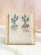 Boho Fringe Cactus Opal Dangle Earrings-Earrings-Krush Kandy, Women's Online Fashion Boutique Located in Phoenix, Arizona (Scottsdale Area)
