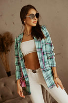 Plaid Open Front Blazer-Krush Kandy, Women's Online Fashion Boutique Located in Phoenix, Arizona (Scottsdale Area)