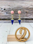Pink Conch Desert Peaks Stone Earrings-Earrings-Krush Kandy, Women's Online Fashion Boutique Located in Phoenix, Arizona (Scottsdale Area)