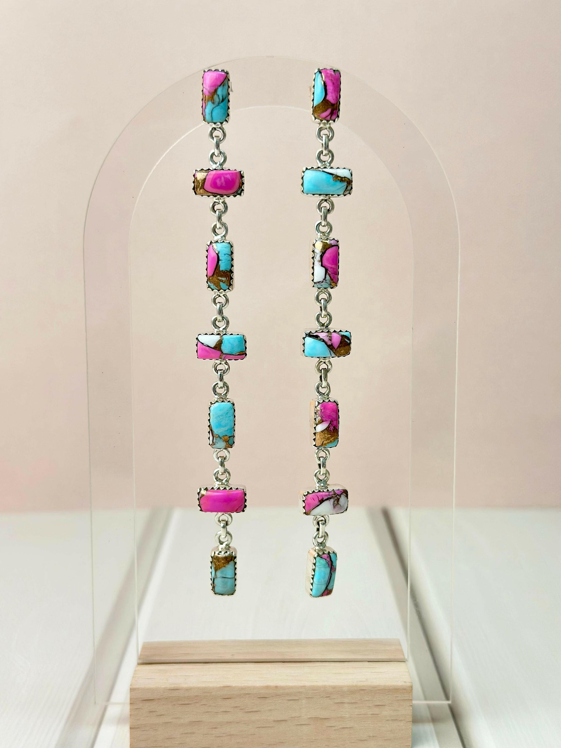Dancing Bar Cotton Candy Long Earrings-Earrings-Krush Kandy, Women's Online Fashion Boutique Located in Phoenix, Arizona (Scottsdale Area)
