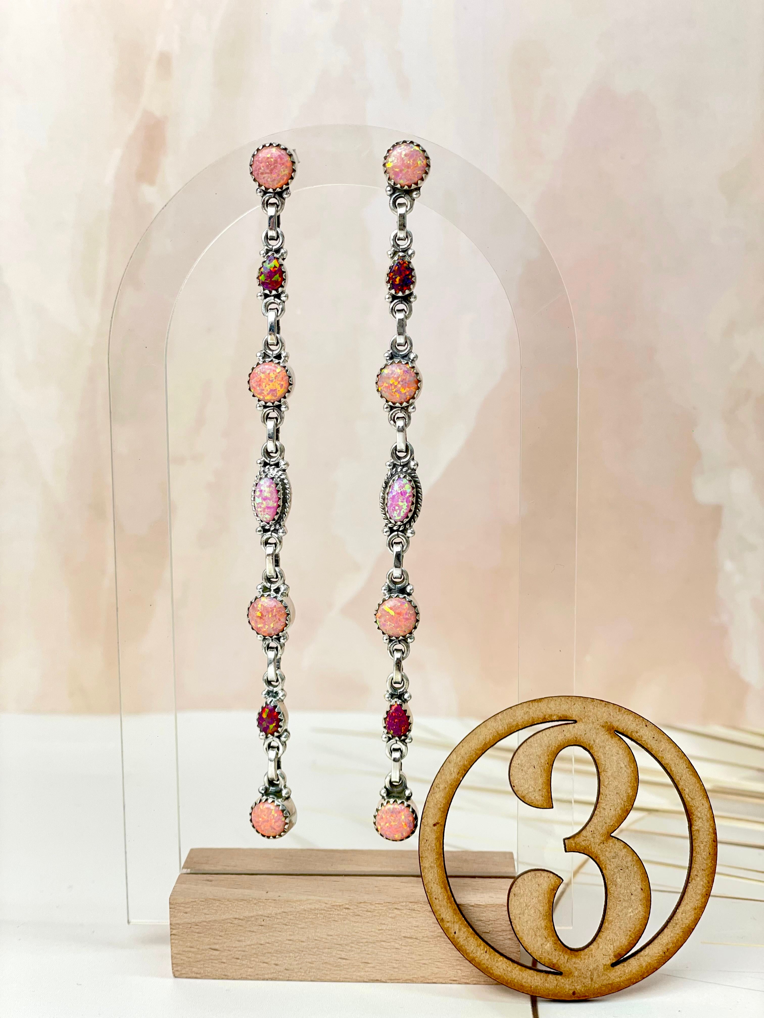 Luxurious Opal Long Stone Drop Earrings-Earrings-Krush Kandy, Women's Online Fashion Boutique Located in Phoenix, Arizona (Scottsdale Area)
