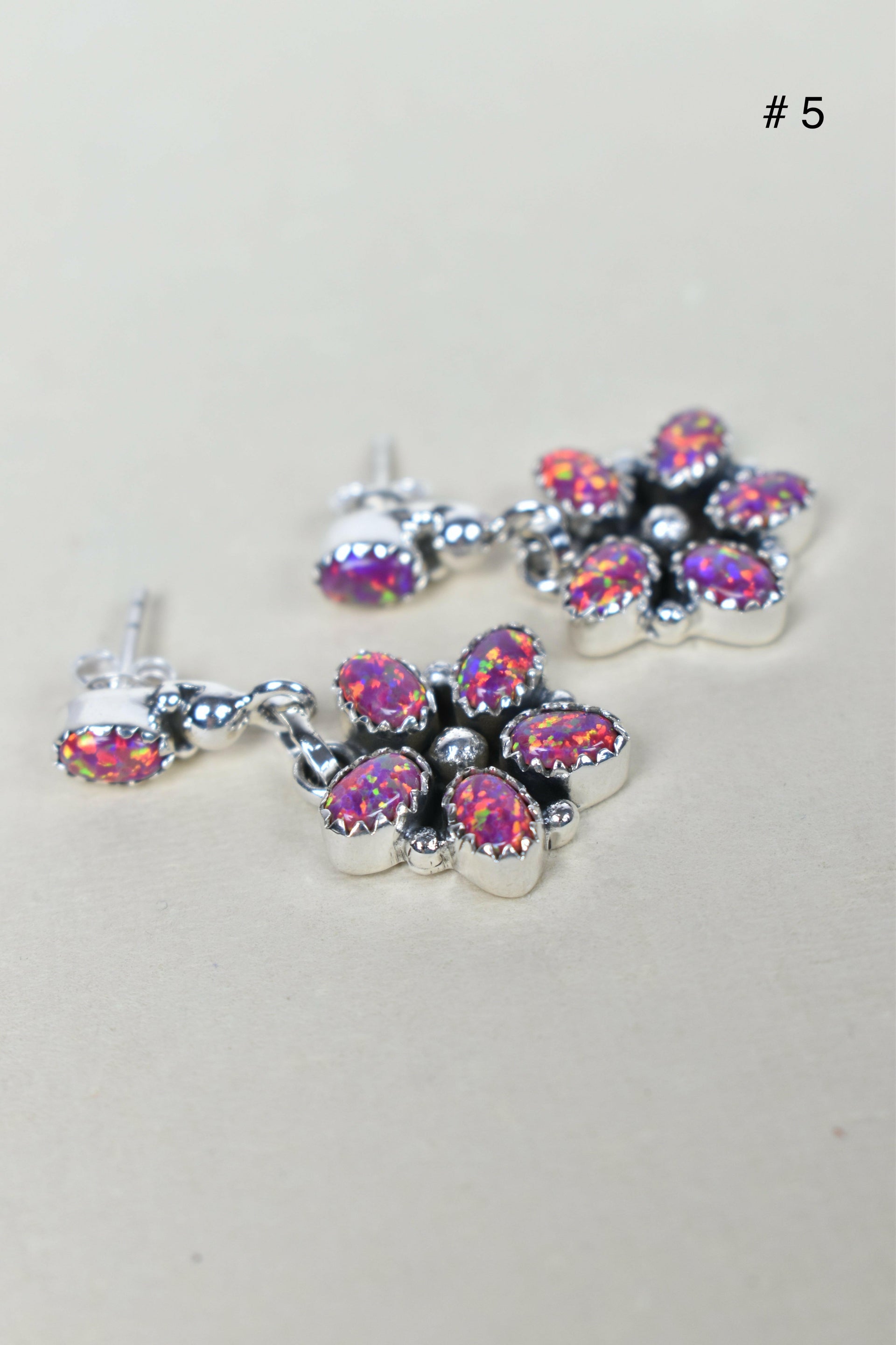 Pentapetal Post Sterling Silver Earrings-Drop Earrings-Krush Kandy, Women's Online Fashion Boutique Located in Phoenix, Arizona (Scottsdale Area)