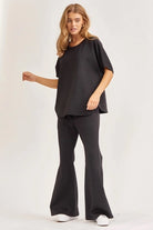 Stylish Poncho Top and Bell Bottom Modal Set-2 Piece Outfit Sets-Krush Kandy, Women's Online Fashion Boutique Located in Phoenix, Arizona (Scottsdale Area)