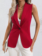 One Button Collared Neck Vest-Krush Kandy, Women's Online Fashion Boutique Located in Phoenix, Arizona (Scottsdale Area)