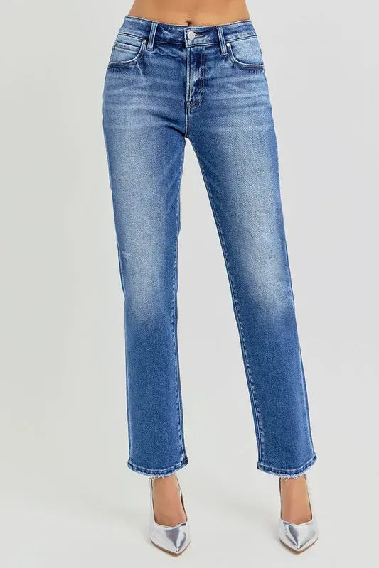RISEN Mid Rise Ankle Tapered Jeans-Jeans-Krush Kandy, Women's Online Fashion Boutique Located in Phoenix, Arizona (Scottsdale Area)