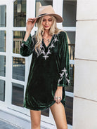 V-Neck Slit Sleeve Mini Dress-Dresses-Krush Kandy, Women's Online Fashion Boutique Located in Phoenix, Arizona (Scottsdale Area)