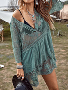 Lace Detail Plunge Cover-Up Dress-Krush Kandy, Women's Online Fashion Boutique Located in Phoenix, Arizona (Scottsdale Area)