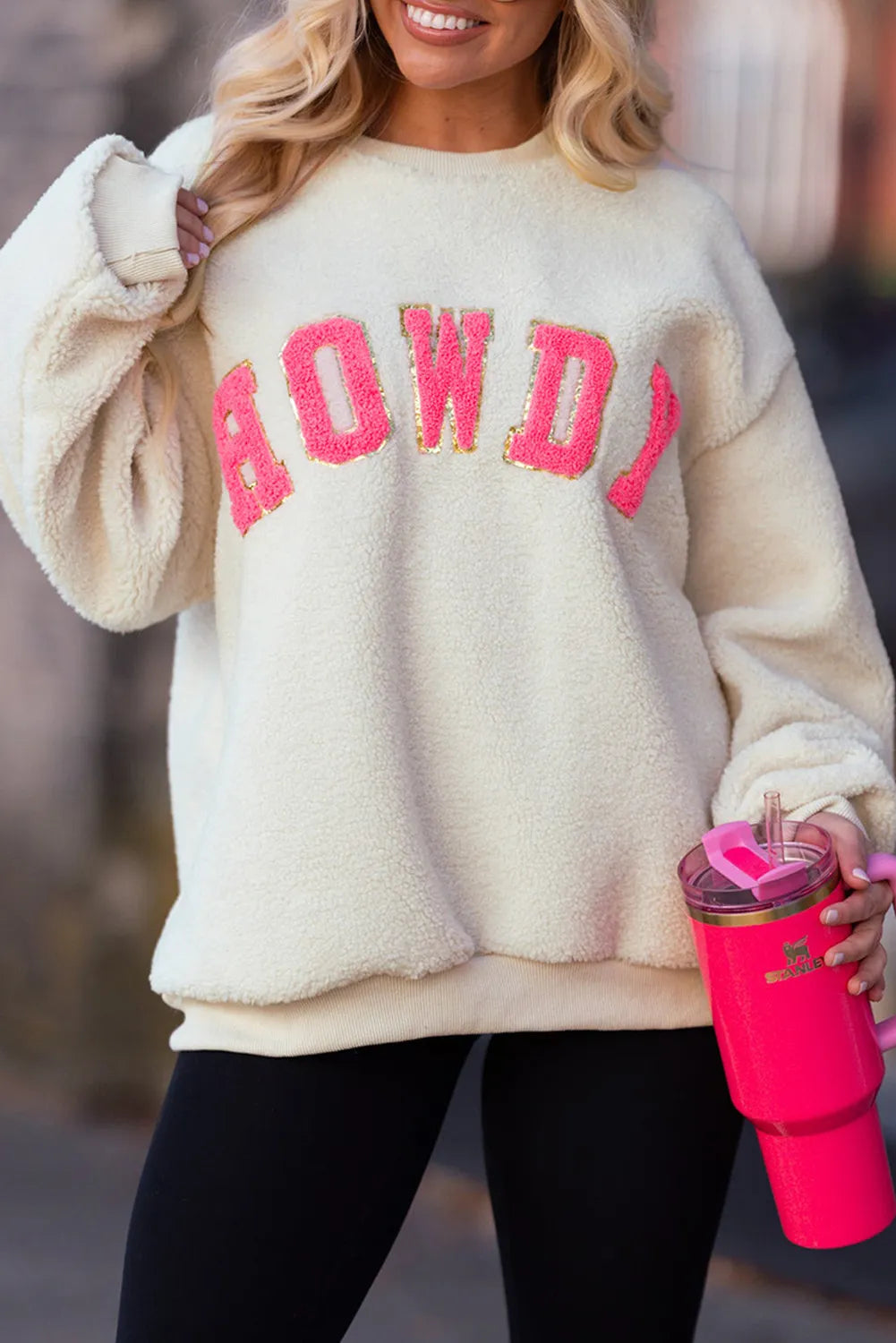 Howdy Sherpa Sweatshirt-Sweatshirt-Krush Kandy, Women's Online Fashion Boutique Located in Phoenix, Arizona (Scottsdale Area)
