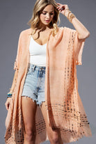 Colored Stitch Cover Up Kimono-Kimono-Krush Kandy, Women's Online Fashion Boutique Located in Phoenix, Arizona (Scottsdale Area)