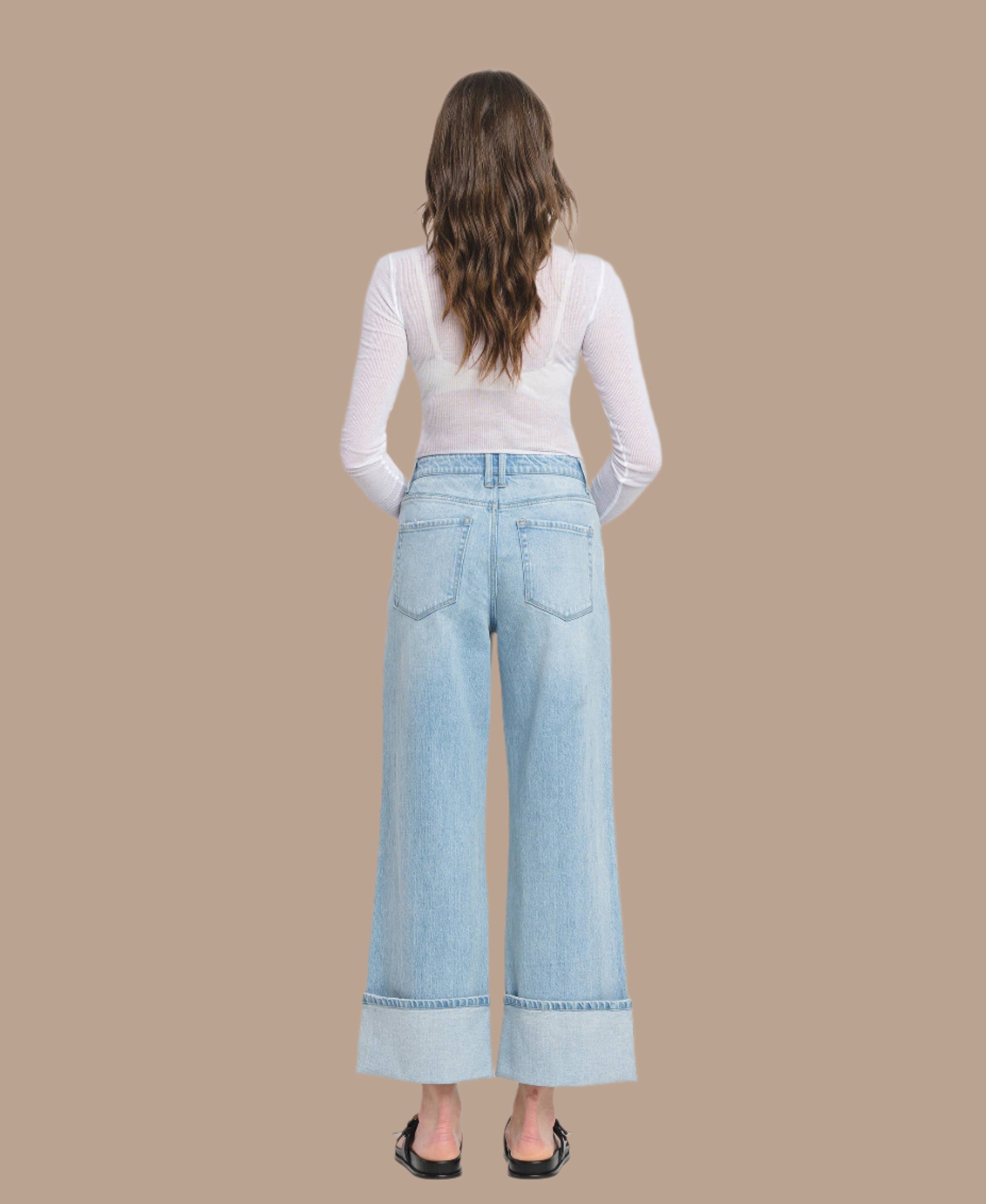 Skyline Cuffed Super High Rise Baggy Wide Jeans-Denim-Krush Kandy, Women's Online Fashion Boutique Located in Phoenix, Arizona (Scottsdale Area)