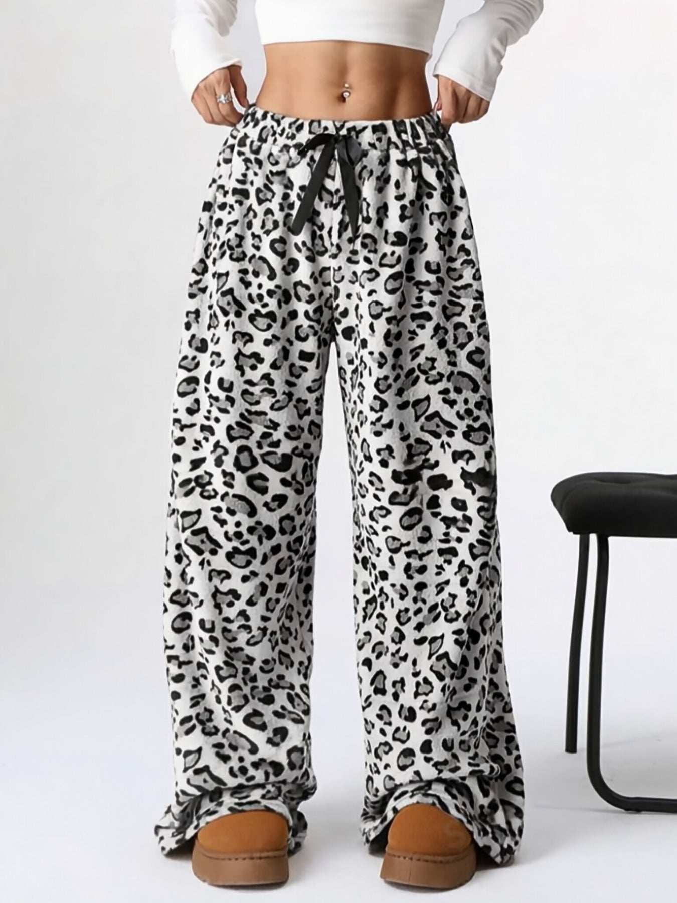 Leopard Wide Leg Plush Pants-Pants-Krush Kandy, Women's Online Fashion Boutique Located in Phoenix, Arizona (Scottsdale Area)