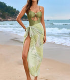 Cutout Sweetheart Neck One-Piece Swimwear and Cover-Up Swim Set-Swimwear-Krush Kandy, Women's Online Fashion Boutique Located in Phoenix, Arizona (Scottsdale Area)