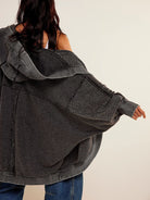 Exposed Seam Open Front Batwing Sleeve Hooded Cardigan-Krush Kandy, Women's Online Fashion Boutique Located in Phoenix, Arizona (Scottsdale Area)